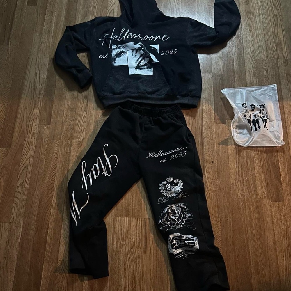 Others Follow Black Graphic Hoodie & Joggers Set